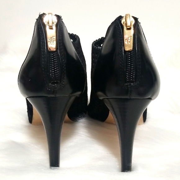 MARC FISHER 'Peddle' Suede Leather Perforated Style Peep Toe Ankle Bootie Heels - Picture 9 of 15